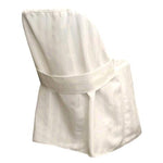 White Stripe Chair Cover with Band